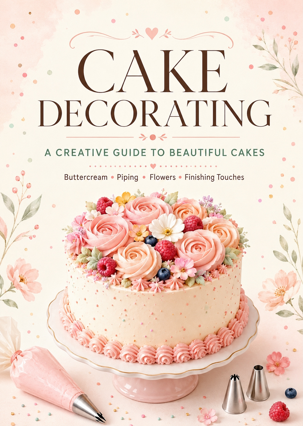 Cake Decorating Guide for Beginners – Easy Buttercream Piping, Frosting Techniques, Floral Details & Creative Finishing Ideas, Practical Baking Book for Beautiful Celebration Cakes
